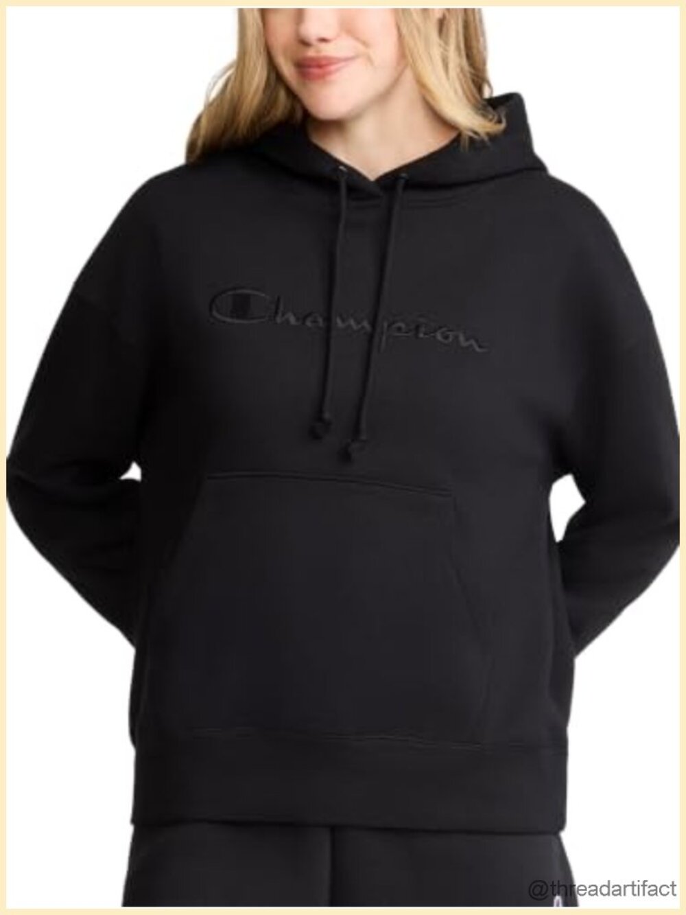 Loose Fit Midweight Pullover Fleece Hoodie with Script Logo
